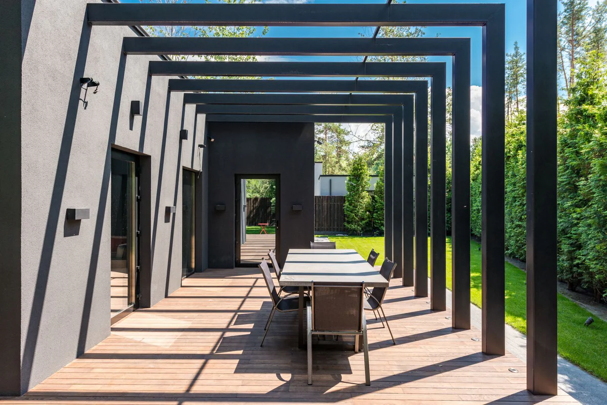 Pergola with a roof