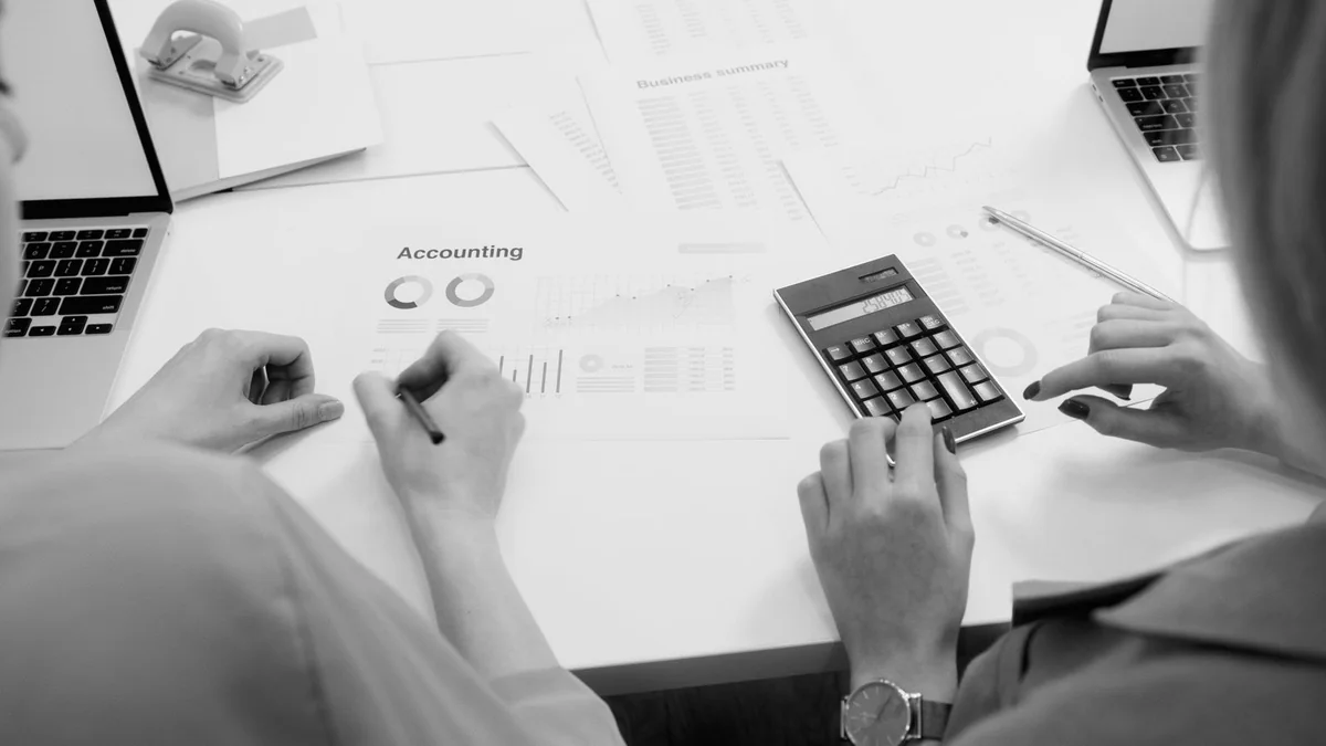 An accountant's desk
