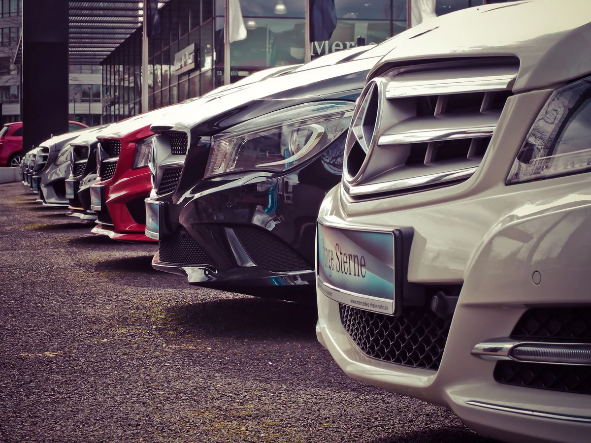Cars in a showroom