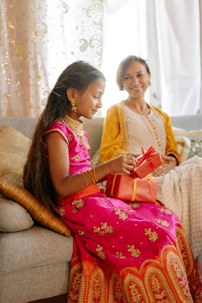 Girls' silk lehenga set