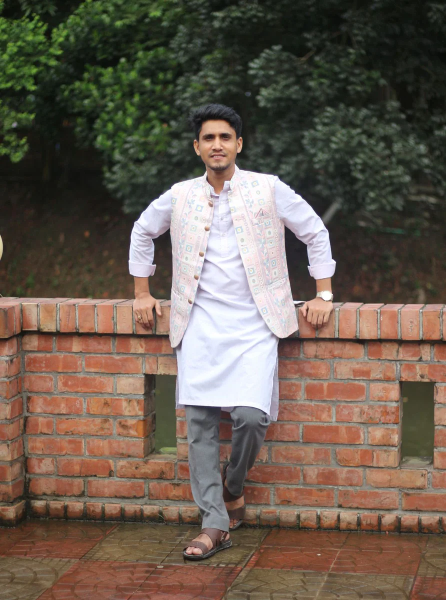 Kurta with ivory jacket