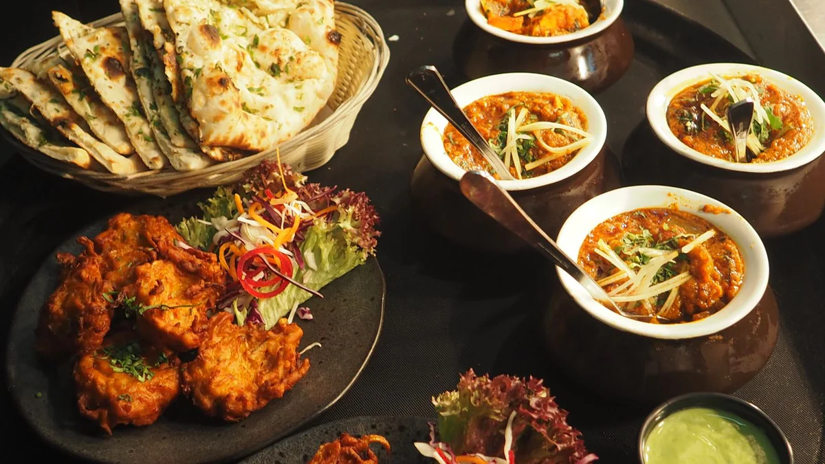 Indian dishes on a table
