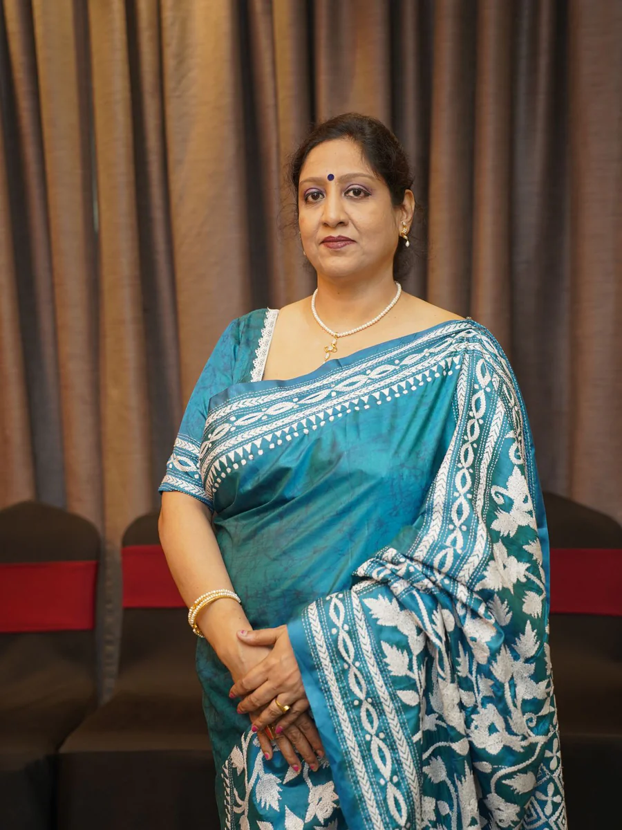 Printed crepe saree