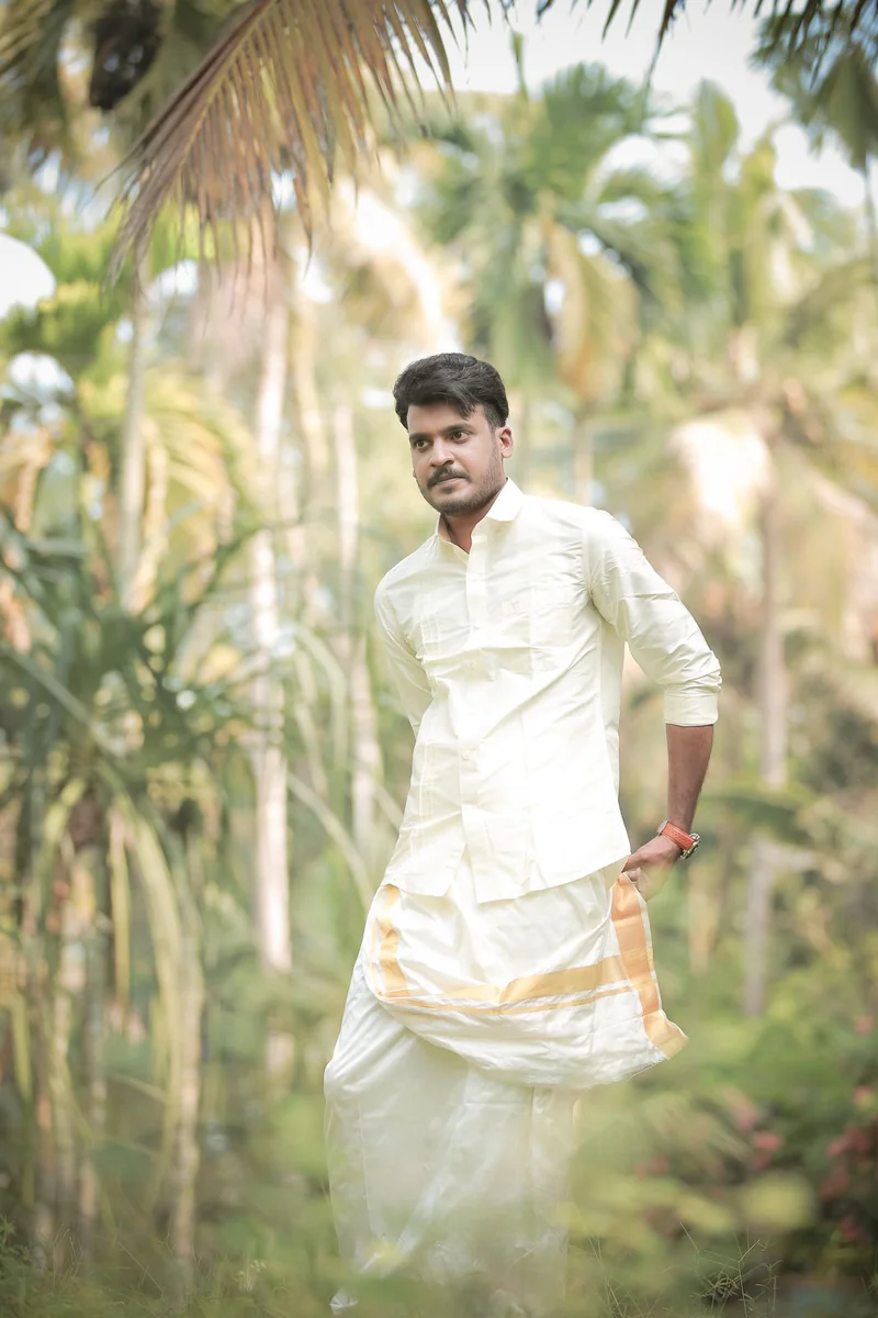 Art Silk Dhoti — Mayilkan Border