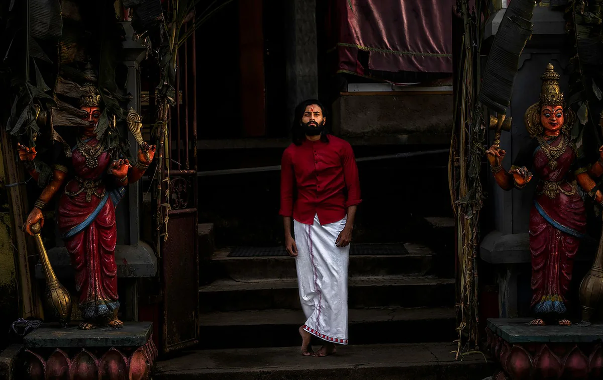 Colour Shirt & Dhoti Set — Red 2
