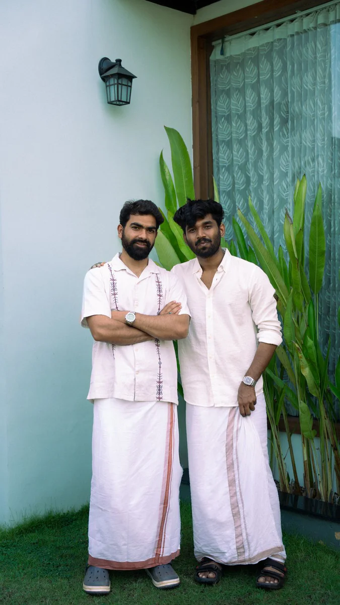 Handloom Cotton Dhoti — Korvai Border 2