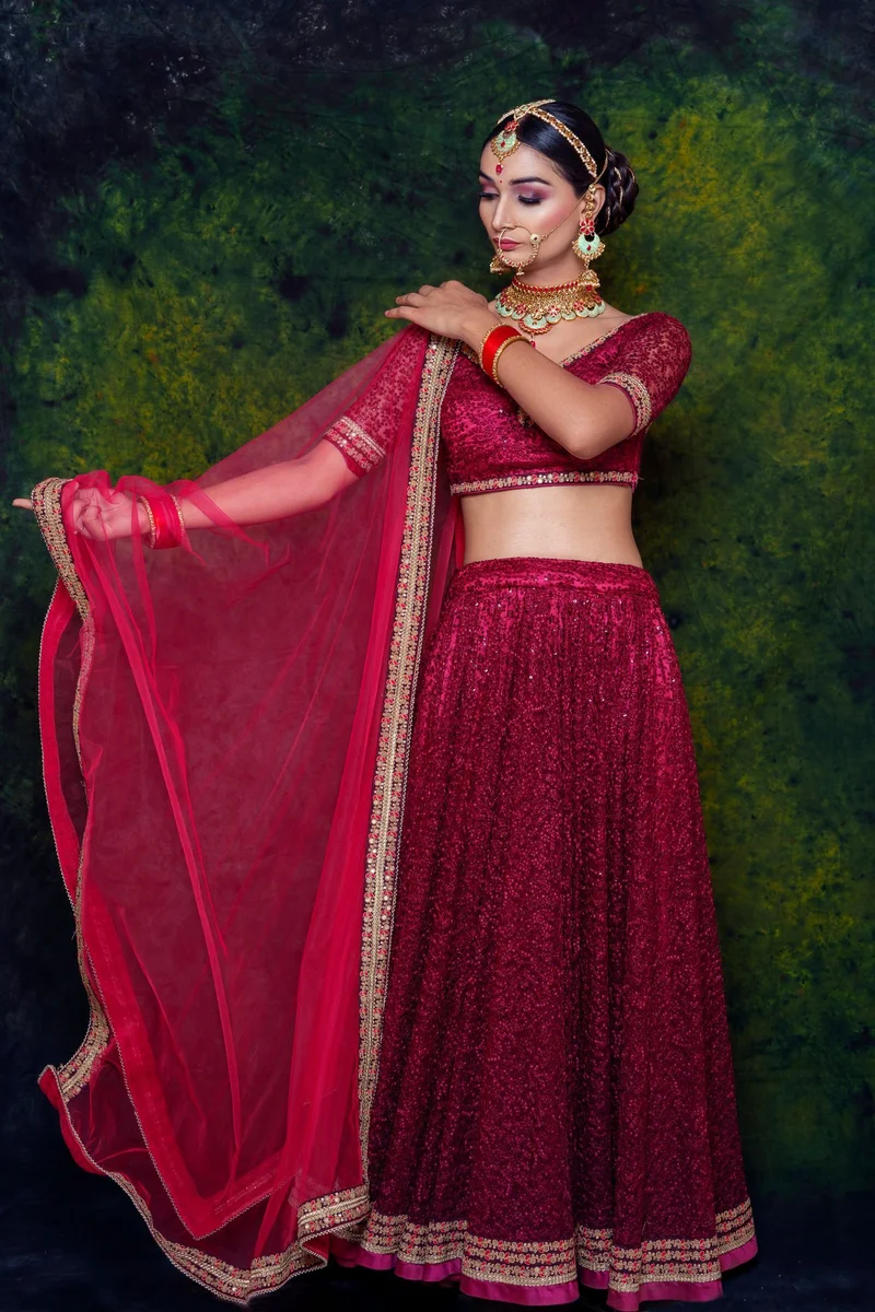 Hand-Embroidered Bridal Lehenga