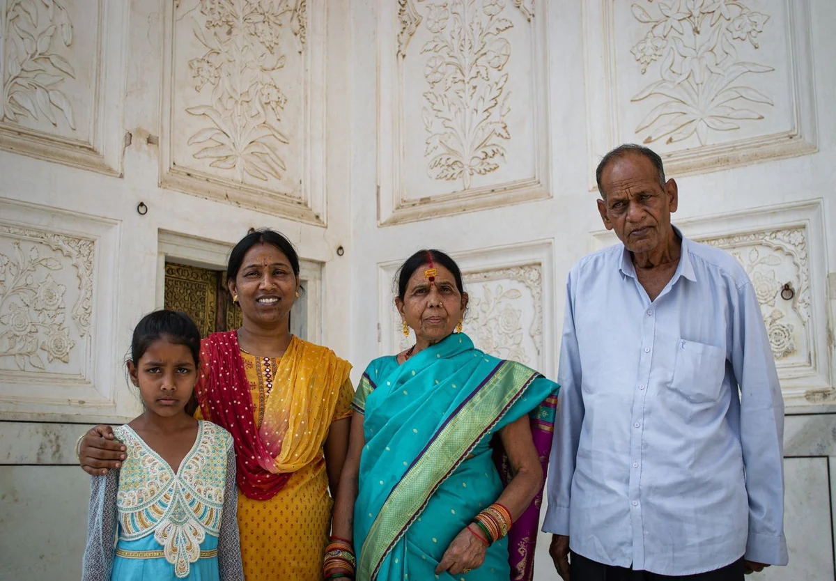 The whole family