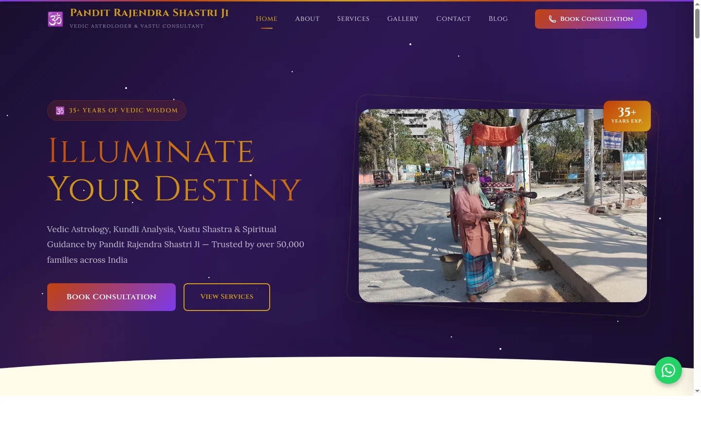 Pandit Shastri Ji — Astrologer & Jyotish website design