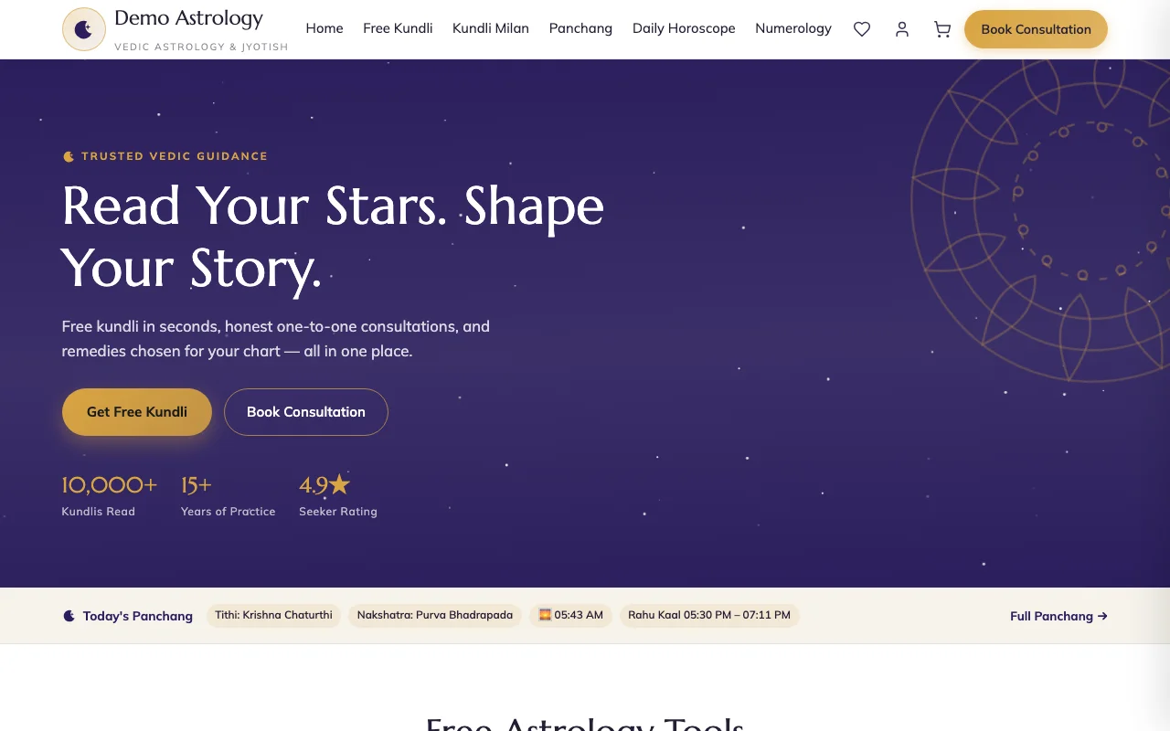 Nakshatra — Astrologer & Jyotish website design