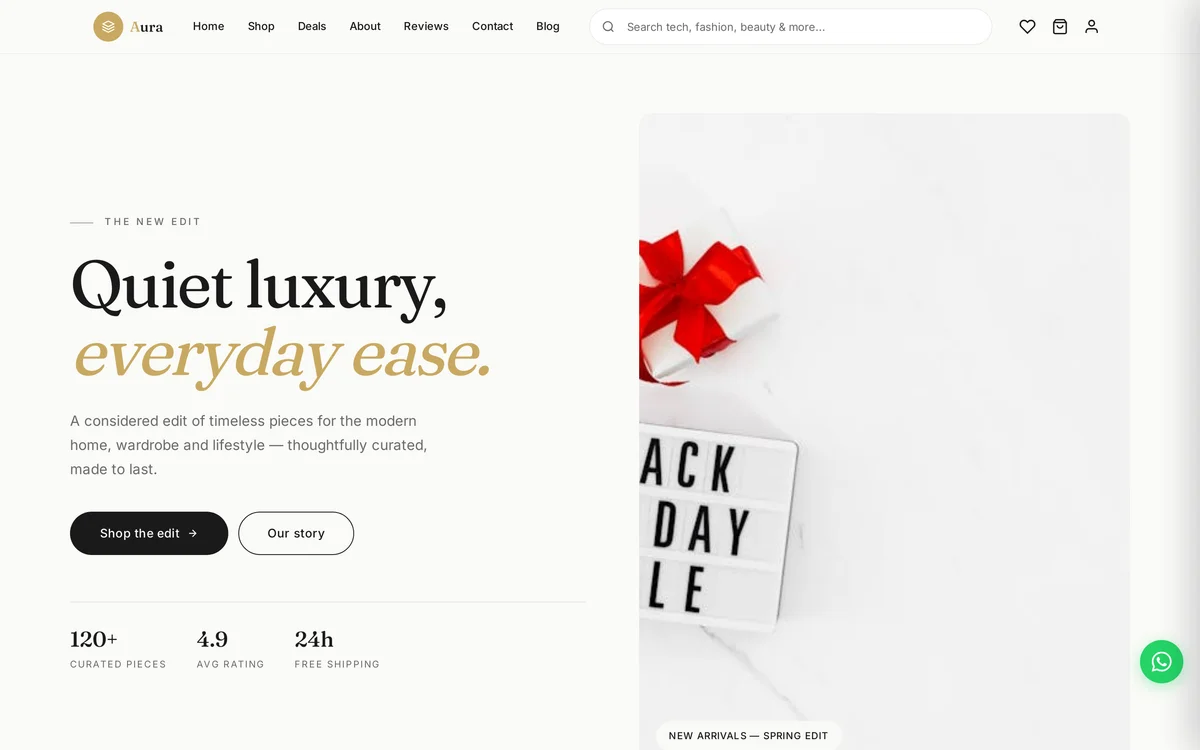 Aura — E-commerce (any product) website design