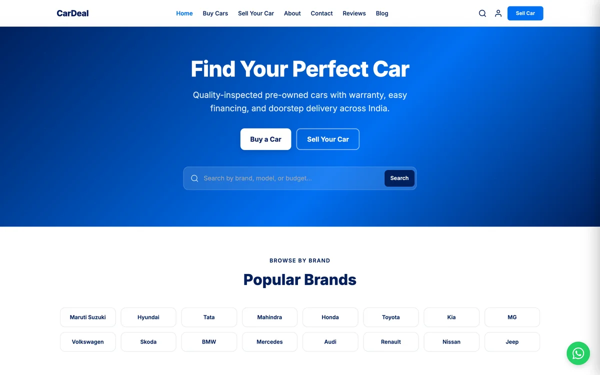 CarDeal — Auto Garage & Car Service website design