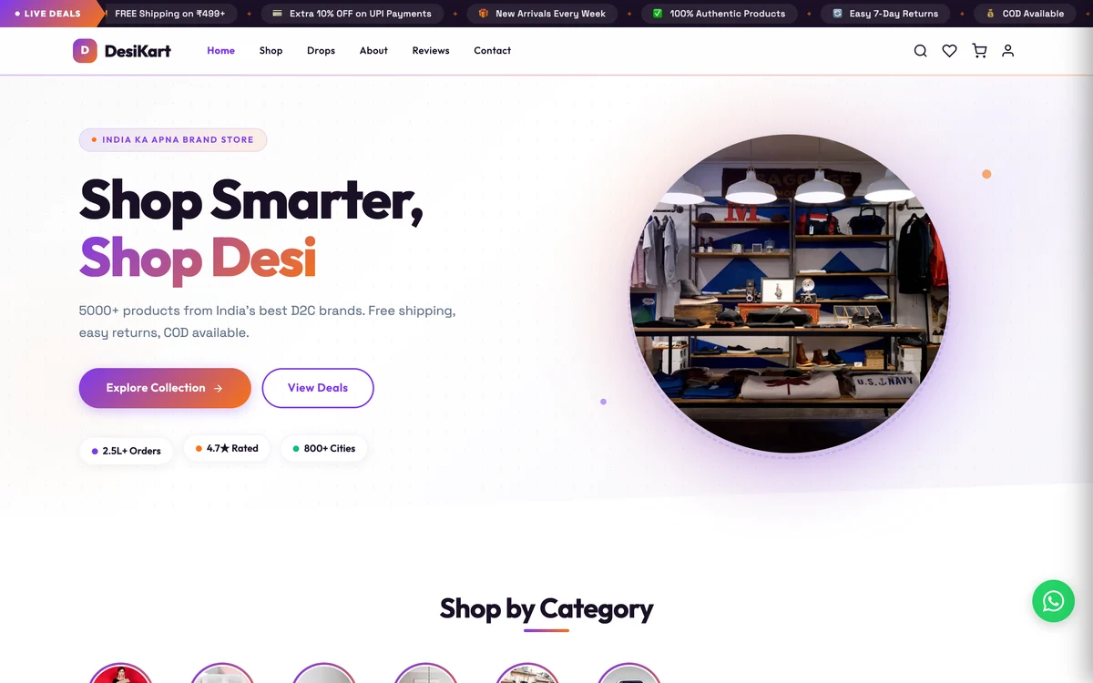 DesiKart — Clothing Store & Boutique website design