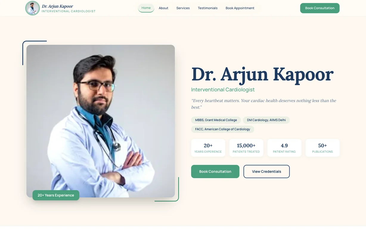 Premium Doctor — Dental Clinic website design