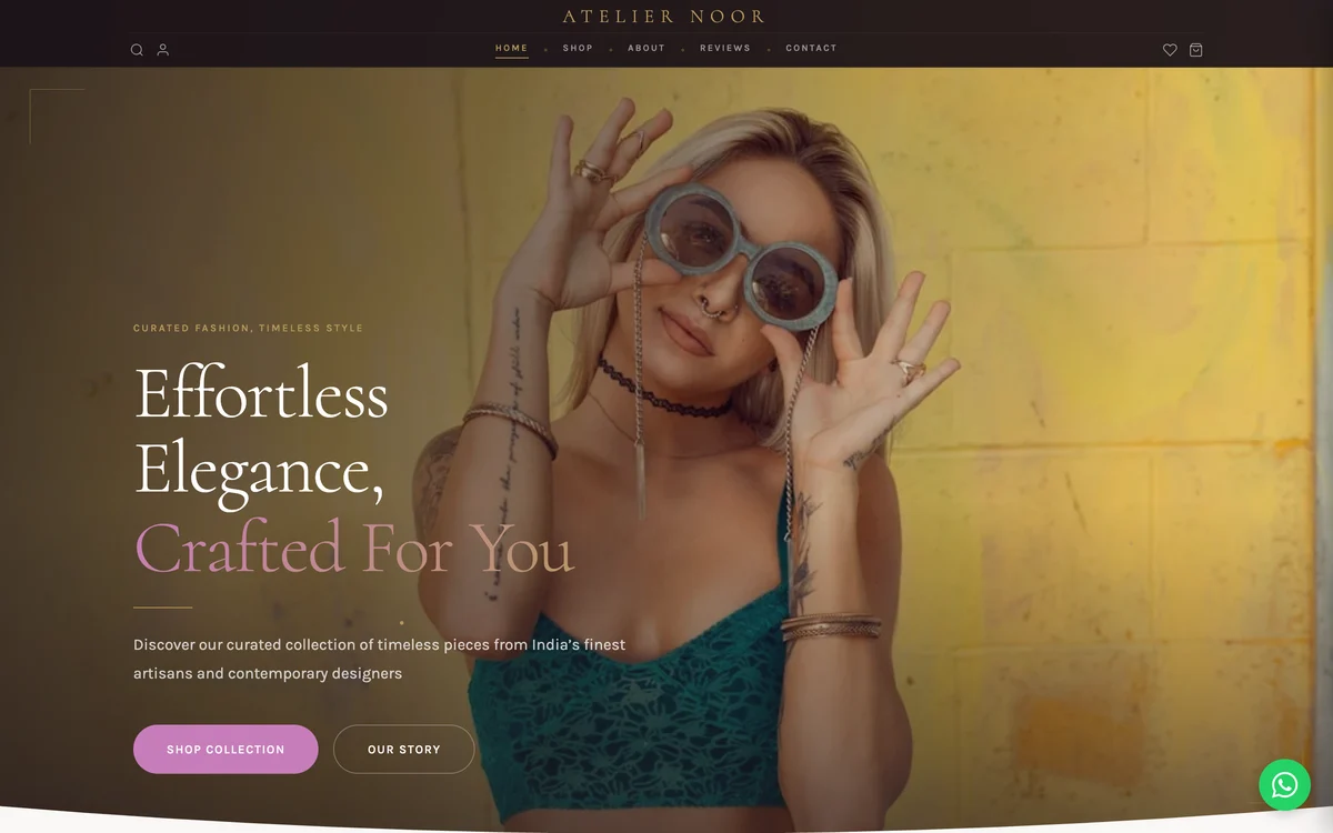 Atelier Noor — Clothing Store & Boutique website design