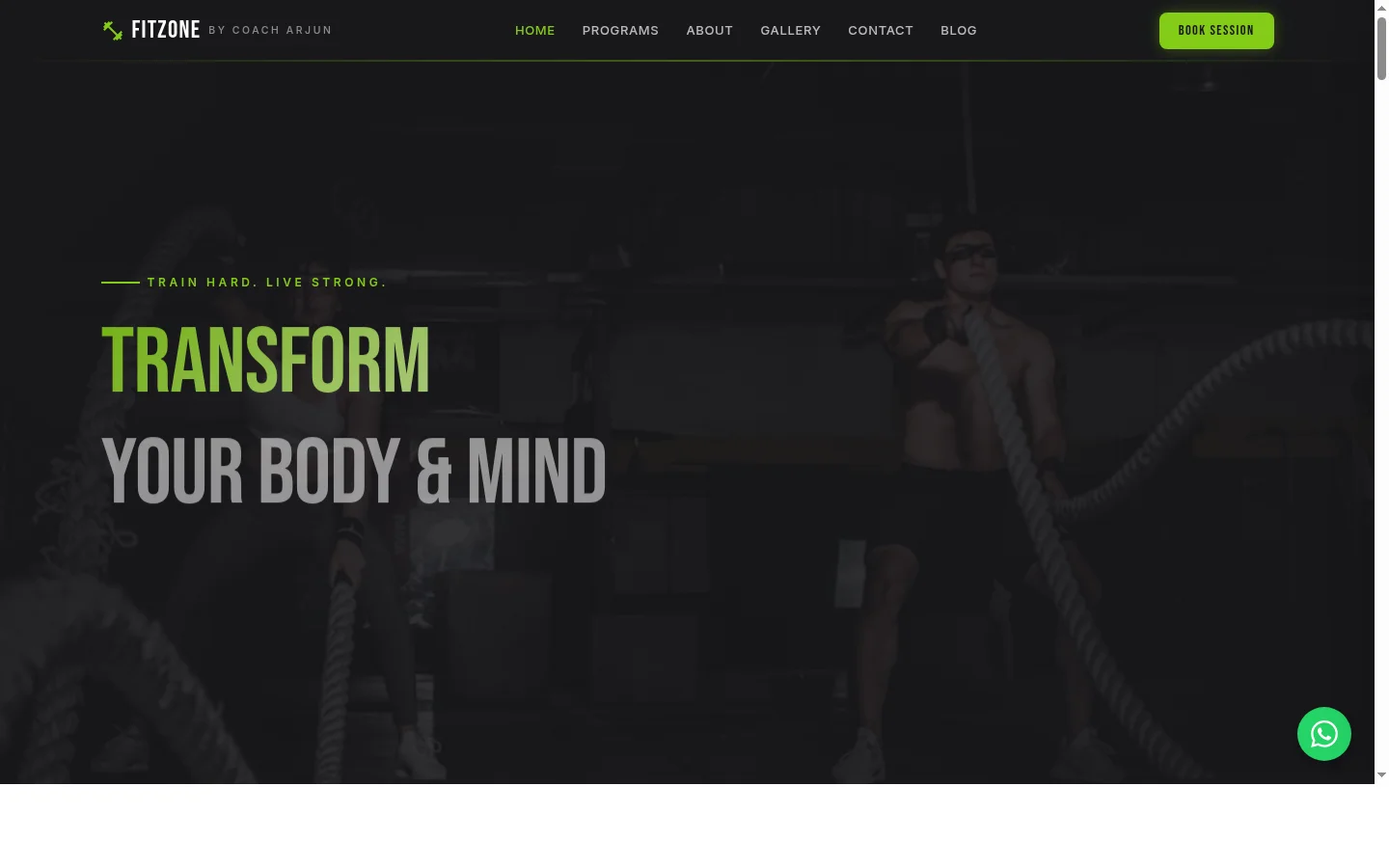 FitZone Fitness — Salon, Spa & Parlour website design