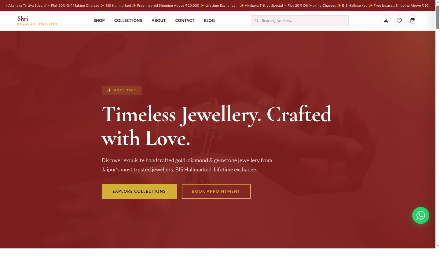 Shri Kanakam Jewellers — Jewellery Store website design