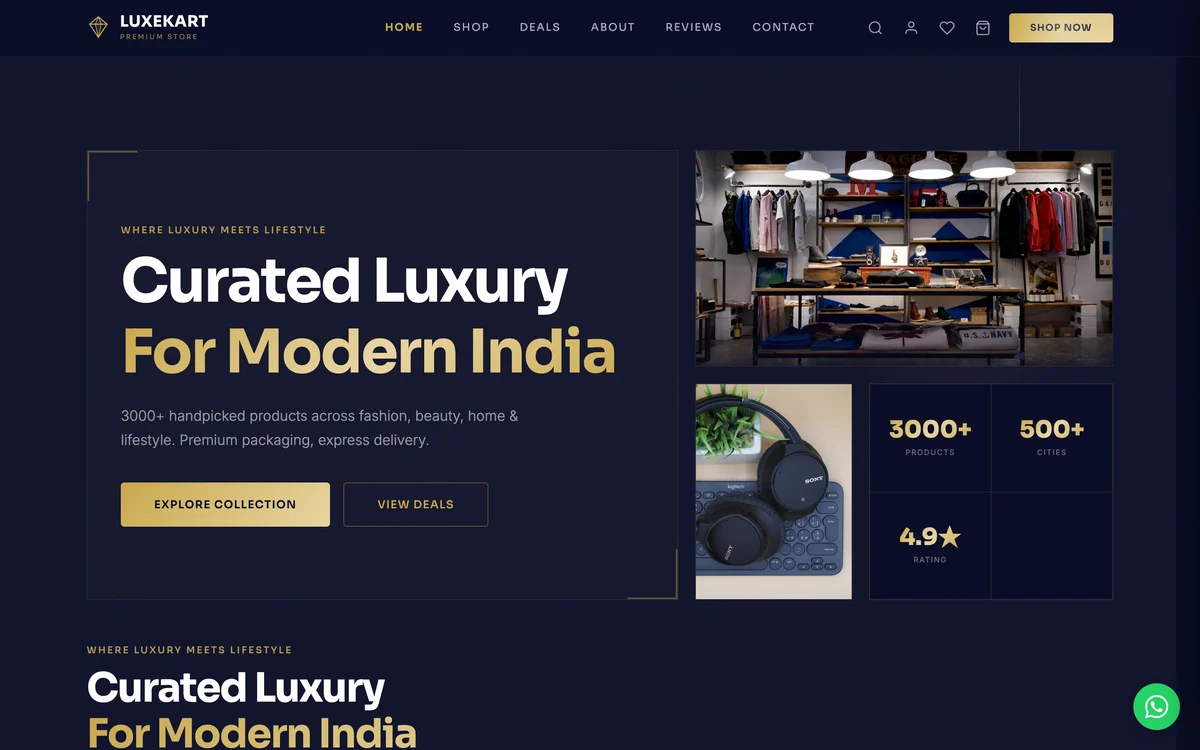 LuxeKart — Jewellery Store website design