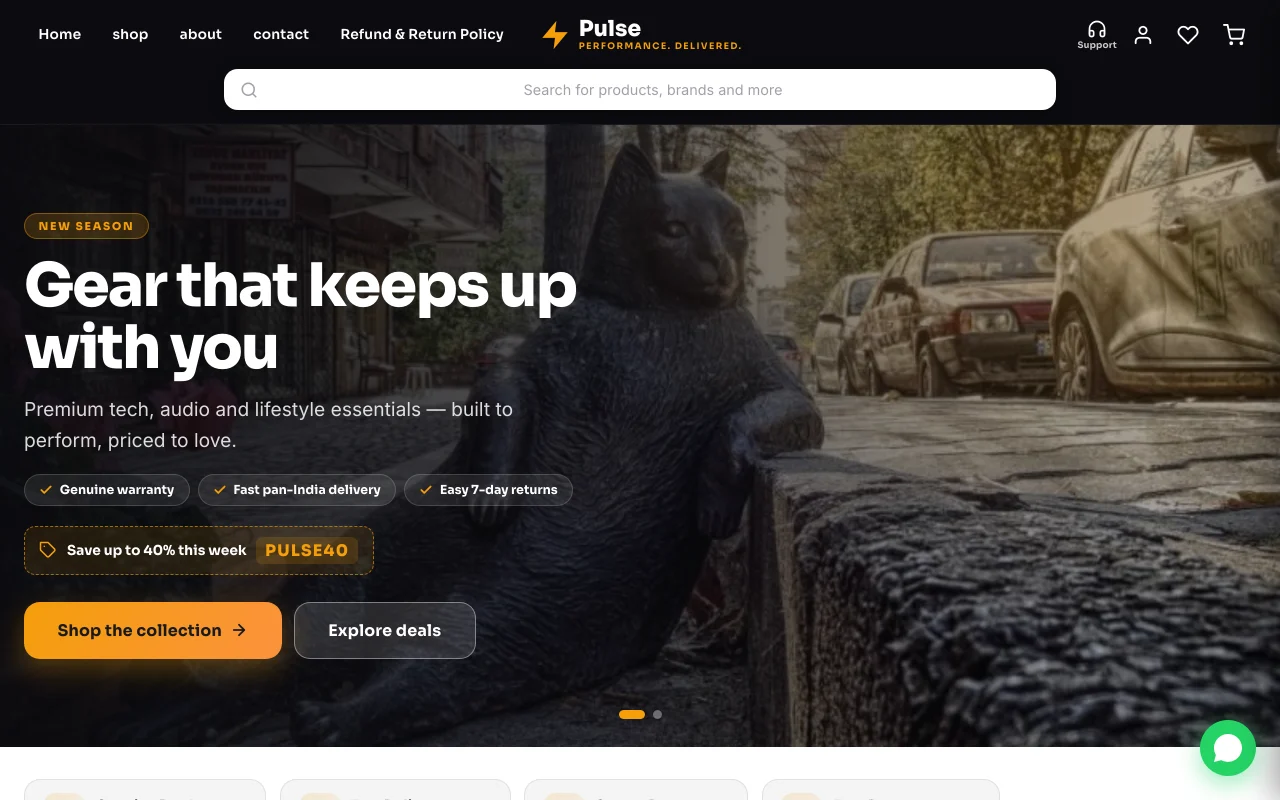 Pulse — E-commerce (any product) website design