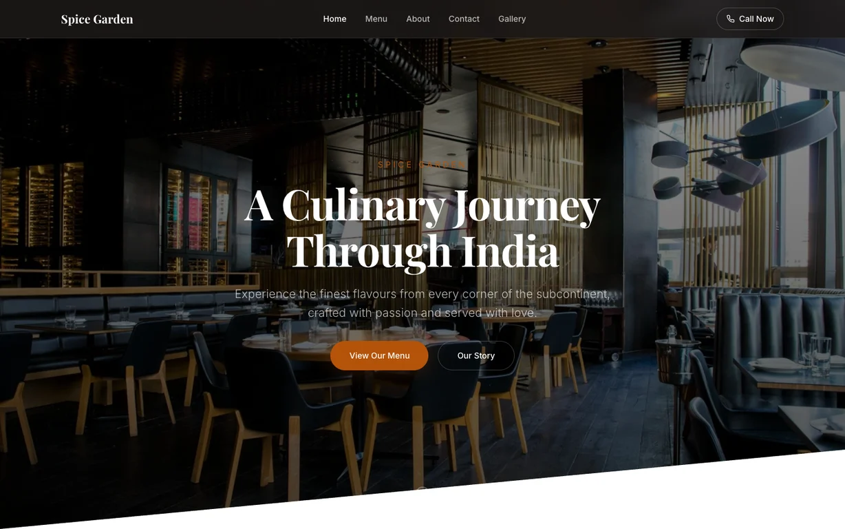 Premium Restaurant — Restaurant website design