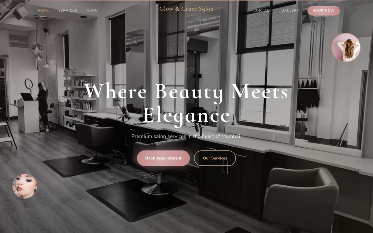 Premium Salon — Salon, Spa & Parlour website design