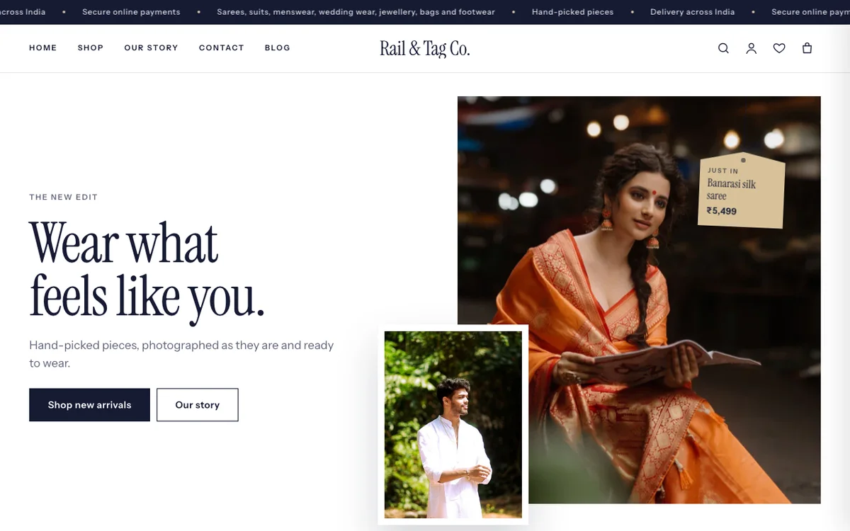 Rail & Tag — Clothing Store & Boutique website design