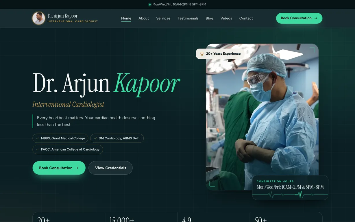 Vitals — Clinic & Doctor website design