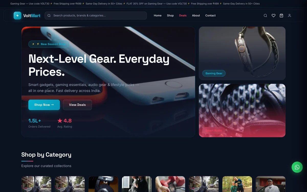 VoltMart — Electronics & Mobile Shop website design