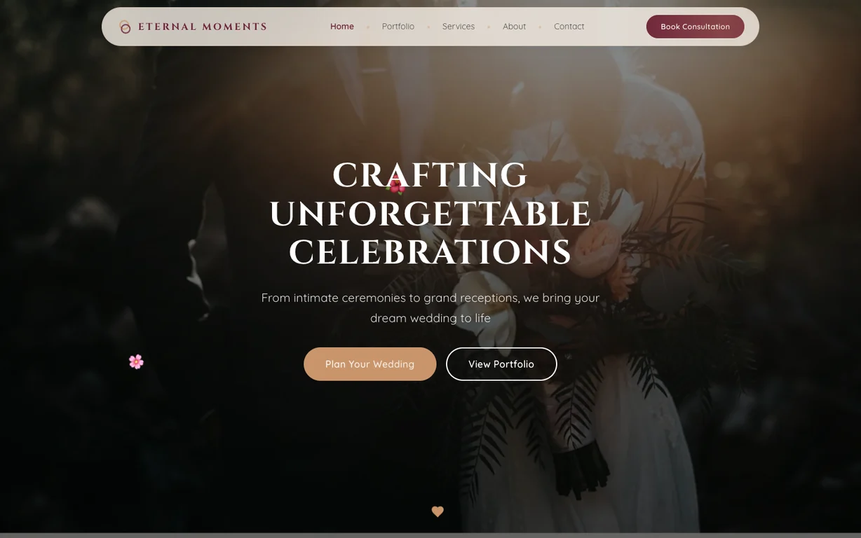 Eternal Moments — Photographer & Studio website design