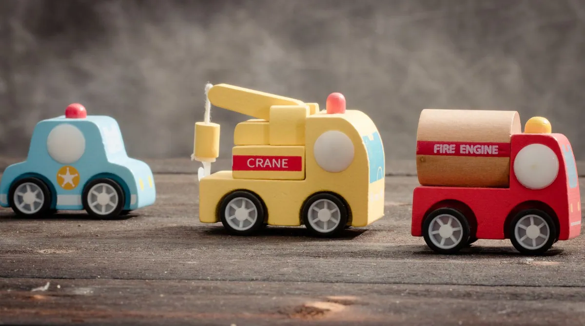 Wooden toy cars, set of 3
