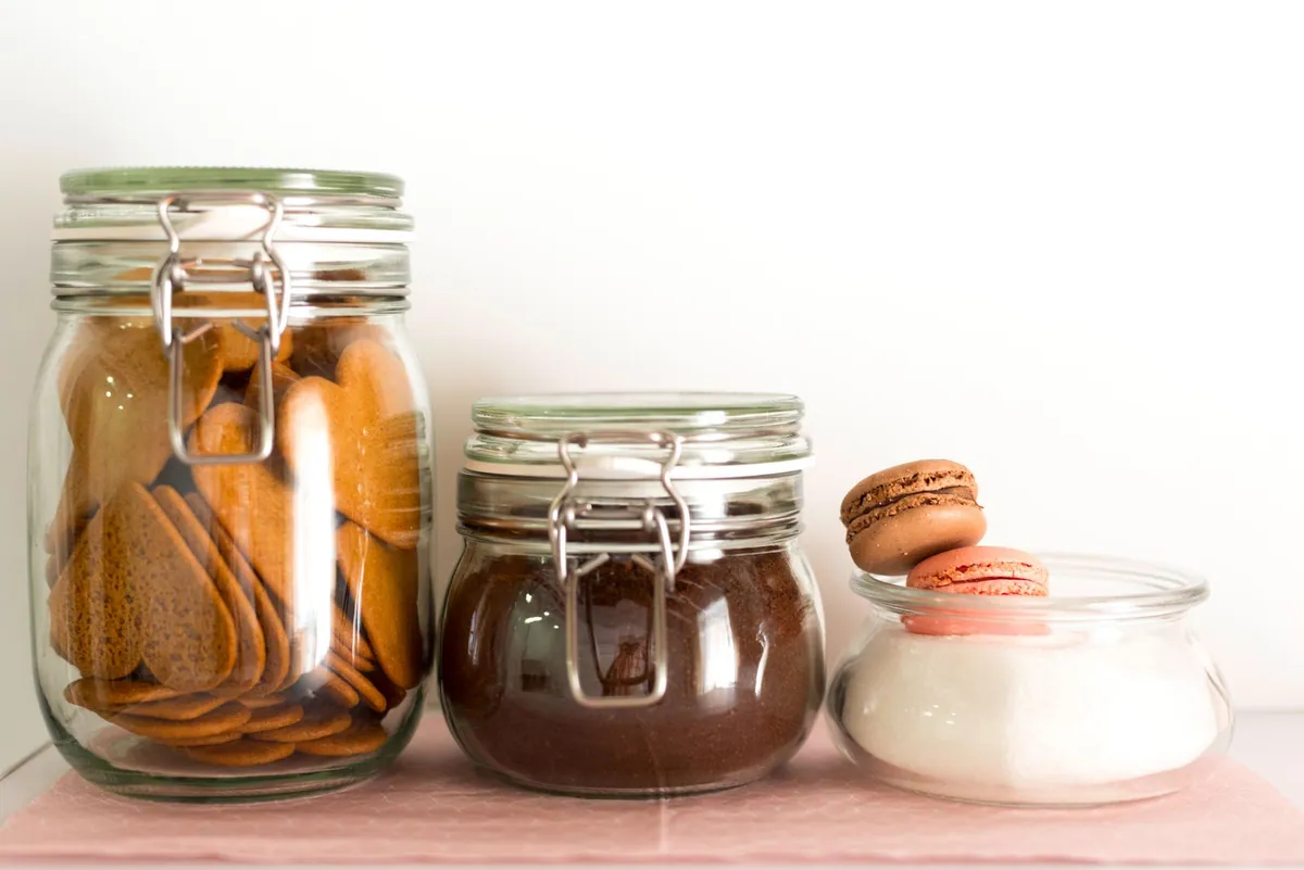 Glass storage jars, set of 3