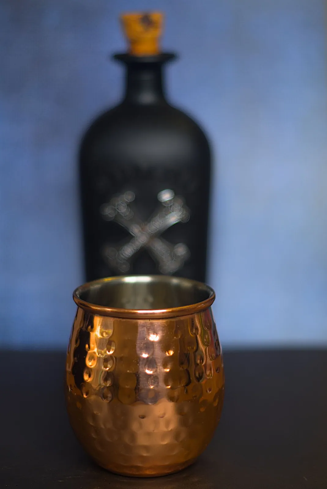 Hammered copper tumbler