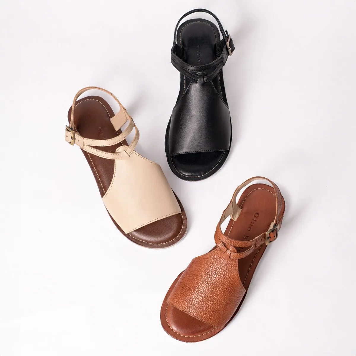 Leather strap sandals