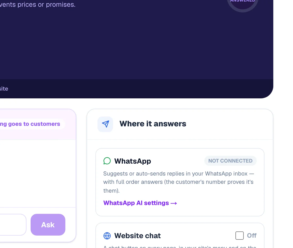 Where the assistant is allowed to answer.