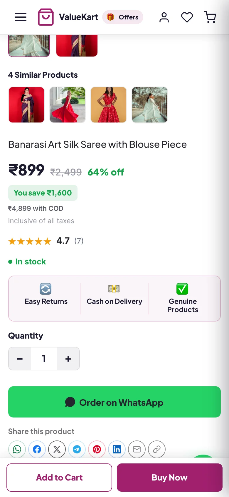 Bottom bar only — nothing under the price; the bar does the work.