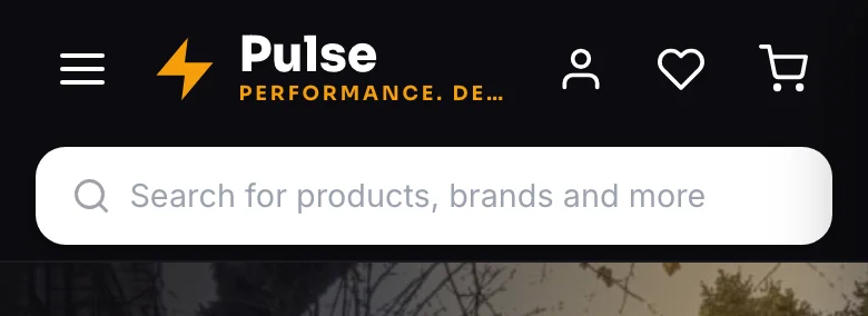 The header menu as your customer sees it. — phone view
