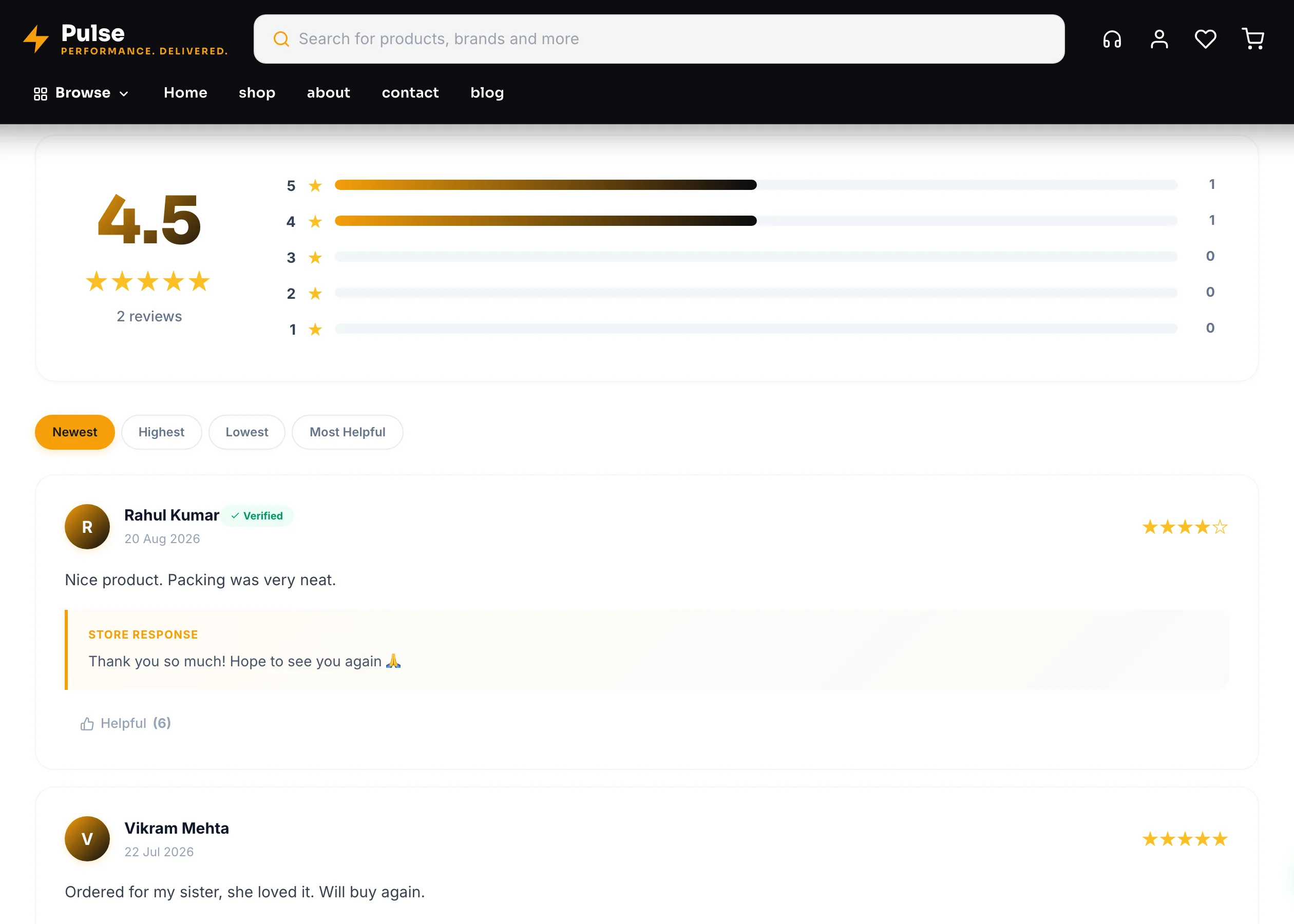 Reviews on the product page.