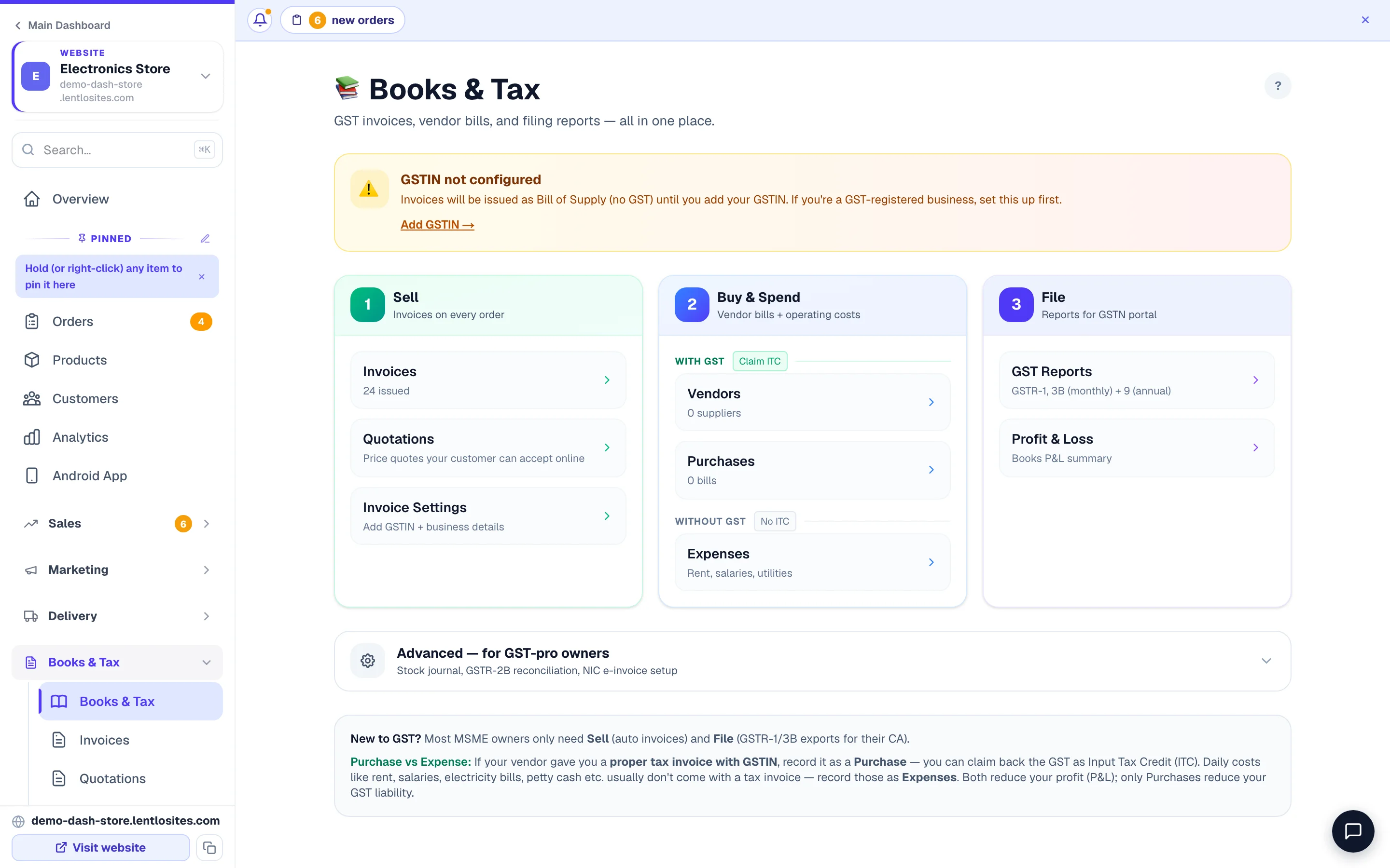 Books & Tax — sell, buy and file, in one place.