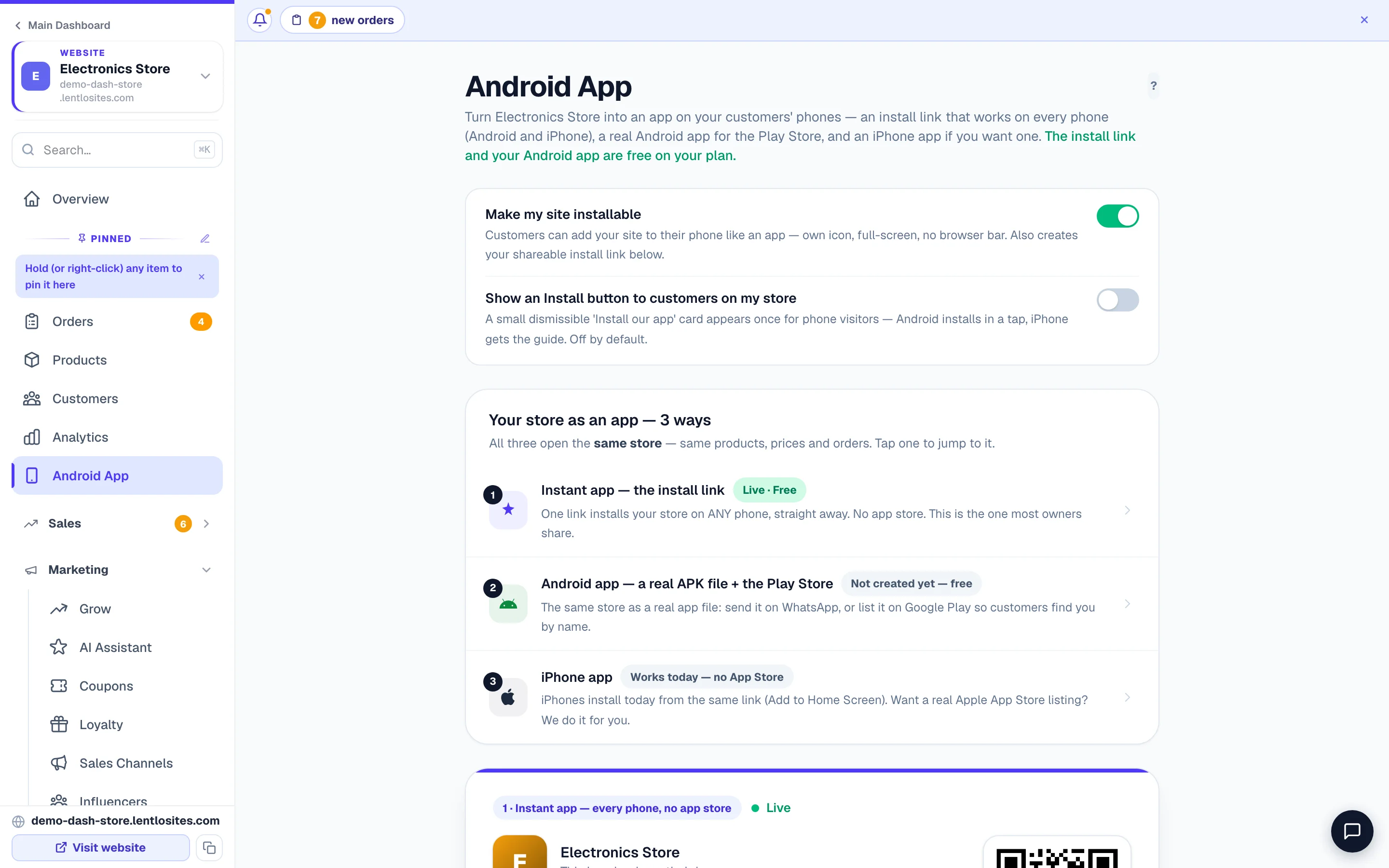 Your website can be installed like an app — three ways.