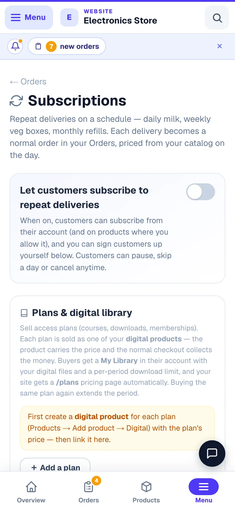 Repeat orders that create themselves. — phone view