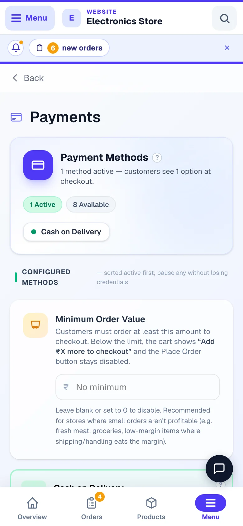 Every way you can take money, on one page. — phone view