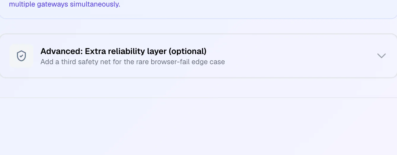 The webhook address that makes sure no payment is ever lost.