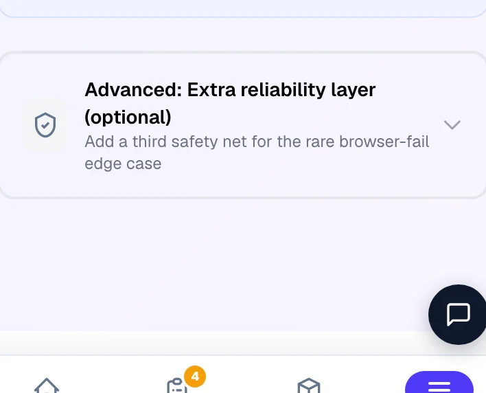 The webhook address that makes sure no payment is ever lost. — phone view