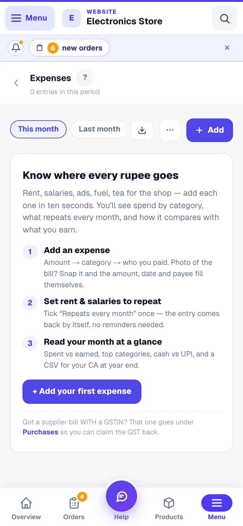 Every rupee going out, on your phone. — phone view