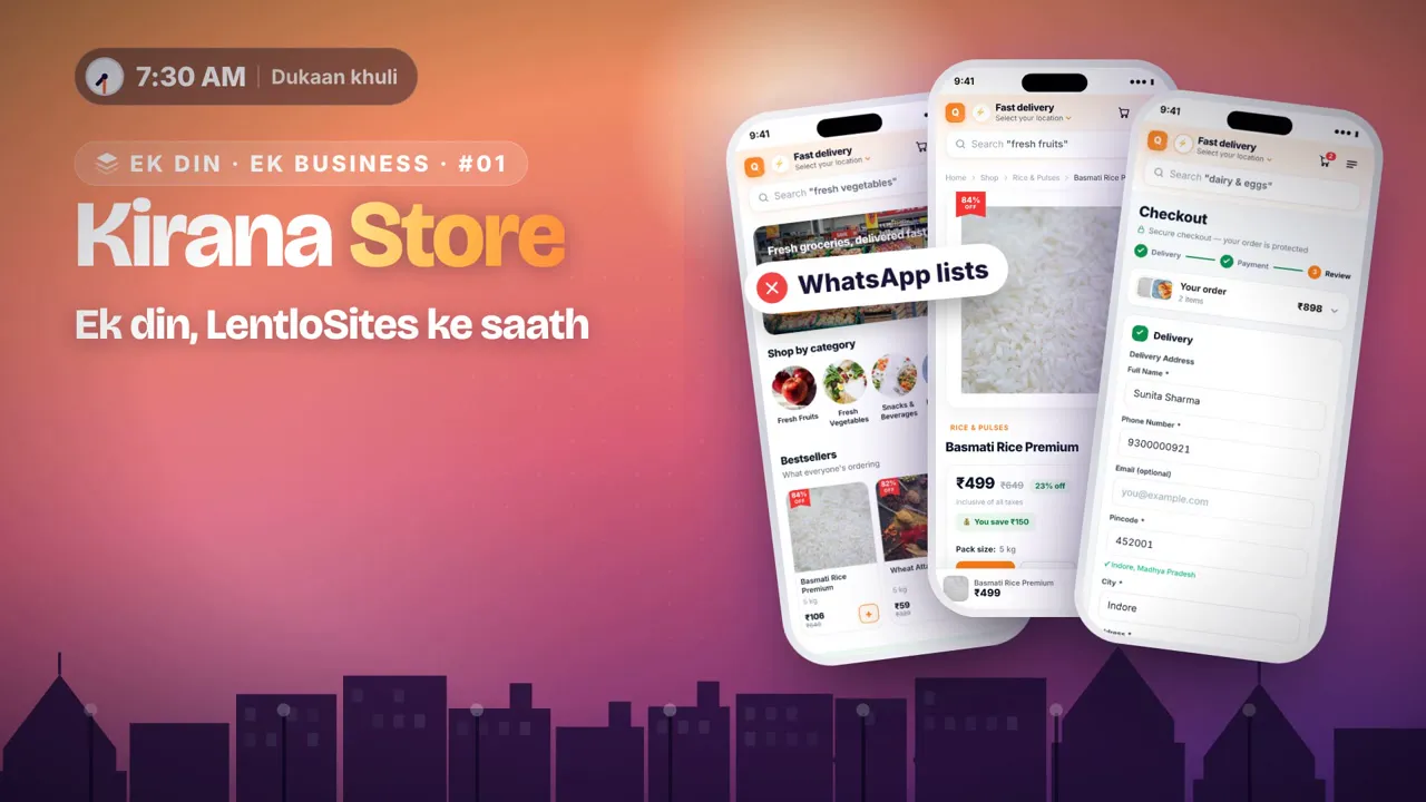 Kirana Store — a day on LentloSites