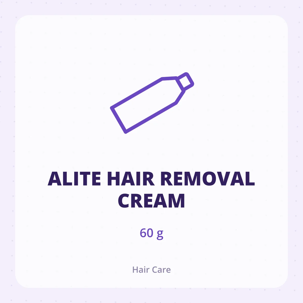 ALITE HAIR REMOVAL CREAM 1X60GM