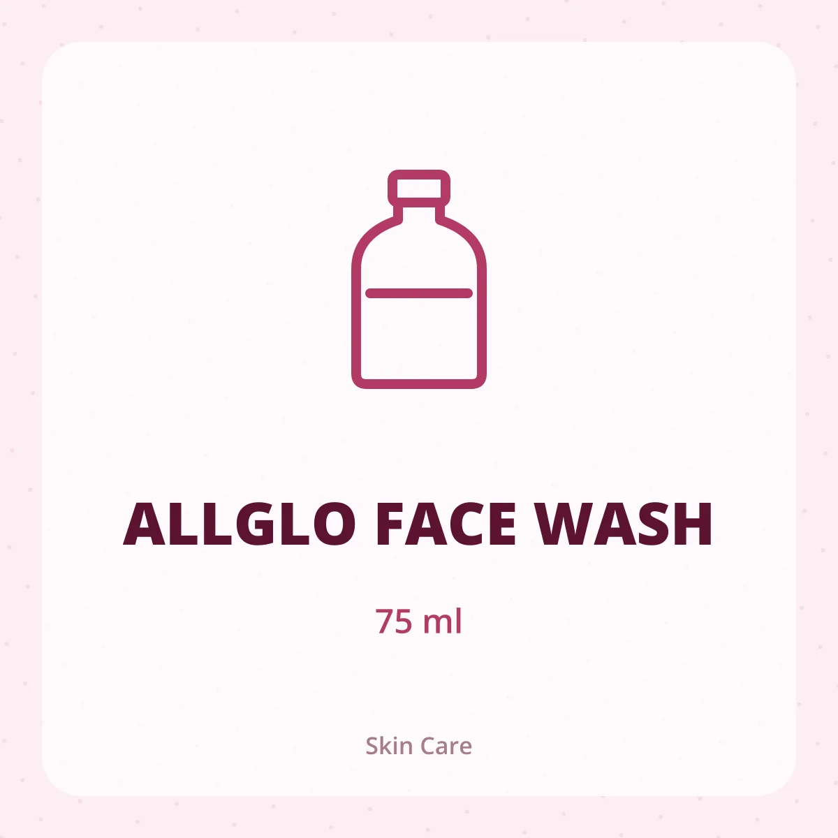 ALLGLO FACE WASH 1X75ML