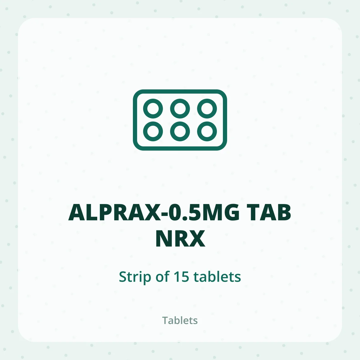 ALPRAX-0.5MG TAB NRX 1X15