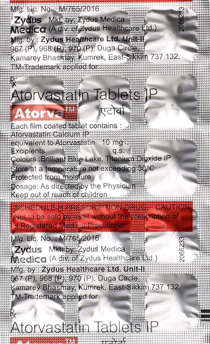 ATORVA 10MG TAB 1X15