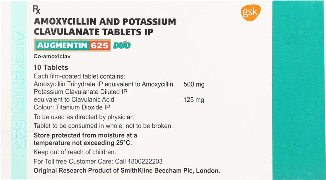 AUGMENTIN-DUO 625MG TAB 1X10